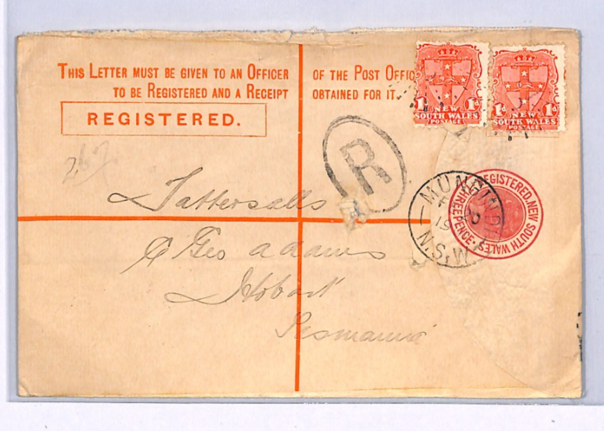 NEW SOUTH WALES Cover *Mungindi* Registered Stationery 1901 Australia NSW XK288 - Image 3