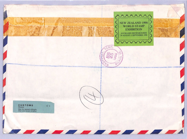 NEW ZEALAND 1988 Cover $10 Stamp Duty  POSTAL FISCAL High Value 70c BIRDS WT61 - Image 4