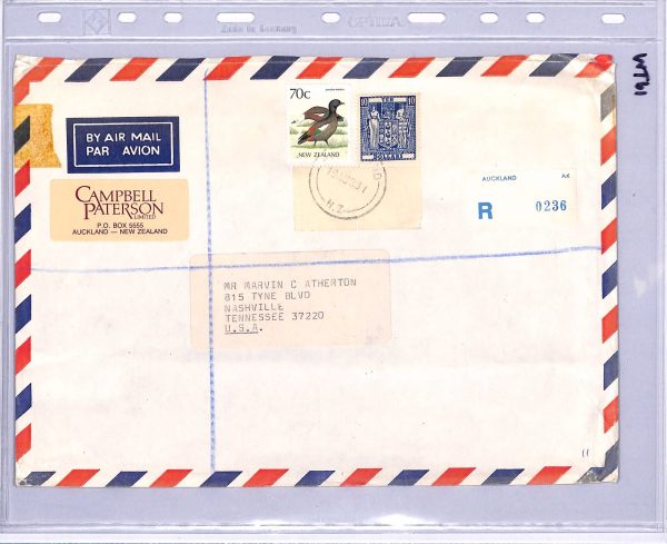 NEW ZEALAND 1988 Cover $10 Stamp Duty  POSTAL FISCAL High Value 70c BIRDS WT61 - Image 5