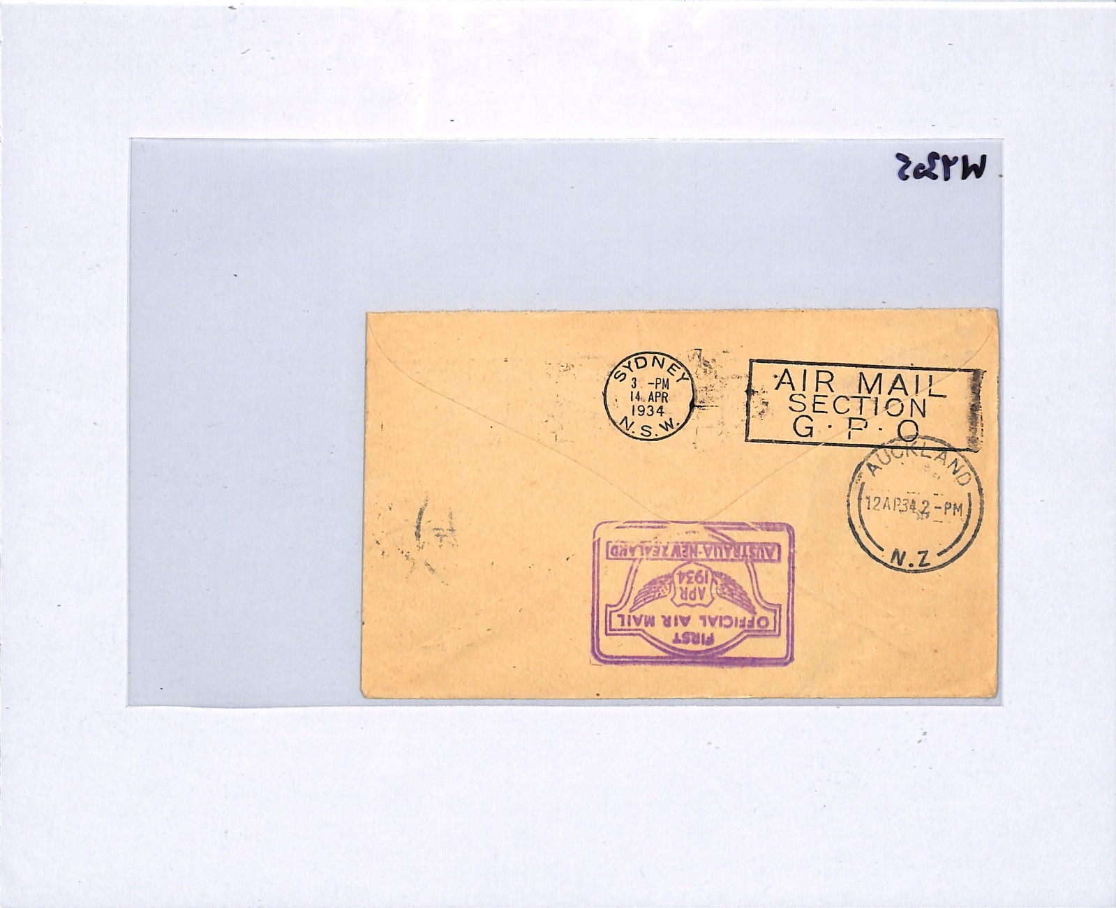 NEW ZEALAND Cover AUSTRALIA *MIXED FRANKING* Air FIRST FLIGHT 1934 Kaitaia WY305 - Image 6