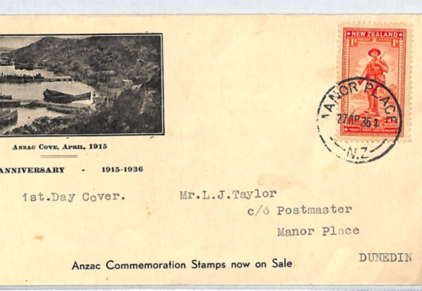 NEW ZEALAND FDC 1936 *ANZAC COVE* Illustrated First Day Cover Manor Place XJ218 - Image 10