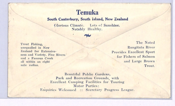 NEW ZEALAND POSTAGE DUE FDC 1939 3d Illustrated Temuka Timaru XW134 - Image 3