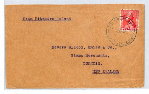 NEW ZEALAND USED PITCAIRN ISLAND Cover RMS RUAPEHU Dunedin 1930{samwells}XC98 - Image 4