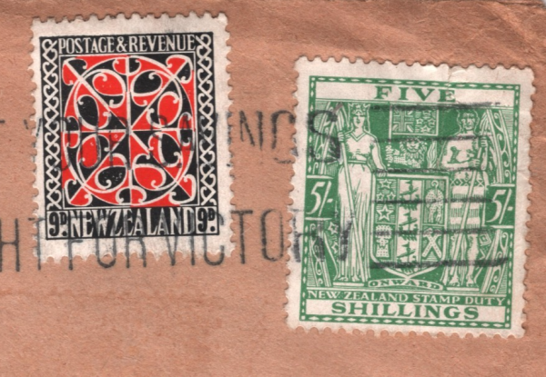 NEW ZEALAND WW2 Cover 5s POSTAL FISCAL Trans-Pacific 1941 Air Mail VICTORY ZN271 - Image 5