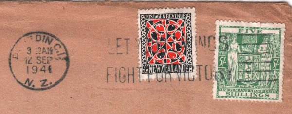 NEW ZEALAND WW2 Cover 5s POSTAL FISCAL Trans-Pacific 1941 Air Mail VICTORY ZN271 - Image 7