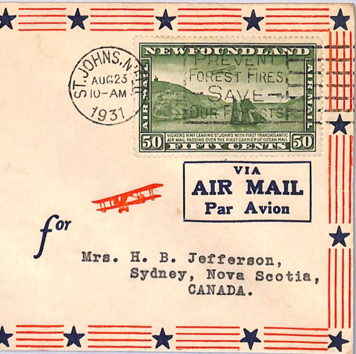 NEWFOUNDLAND 50c Air Mail Cover *GYPSY MOTH* Aeroplane FIRST FLIGHT Canada WD286 - Image 4