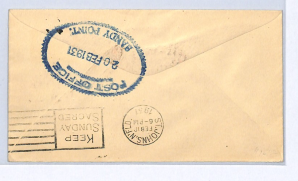 NEWFOUNDLAND Air 1931 Cover FIRST FLIGHT 2c 8c 5c EXPRESS TRAIN Franking XW326 - Image 4