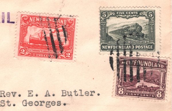 NEWFOUNDLAND Air 1931 Cover FIRST FLIGHT 2c 8c 5c EXPRESS TRAIN Franking XW326 - Image 5