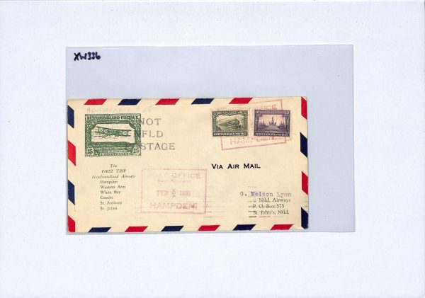 NEWFOUNDLAND Air Mail 10c WAR MEMORIAL Cover FIRST FLIGHT 1931 Canada XW336 - Image 5