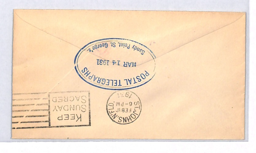 NEWFOUNDLAND Air Mail Cover FIRST FLIGHT Hampden St Johns 1931{samwells}YH290 - Image 5