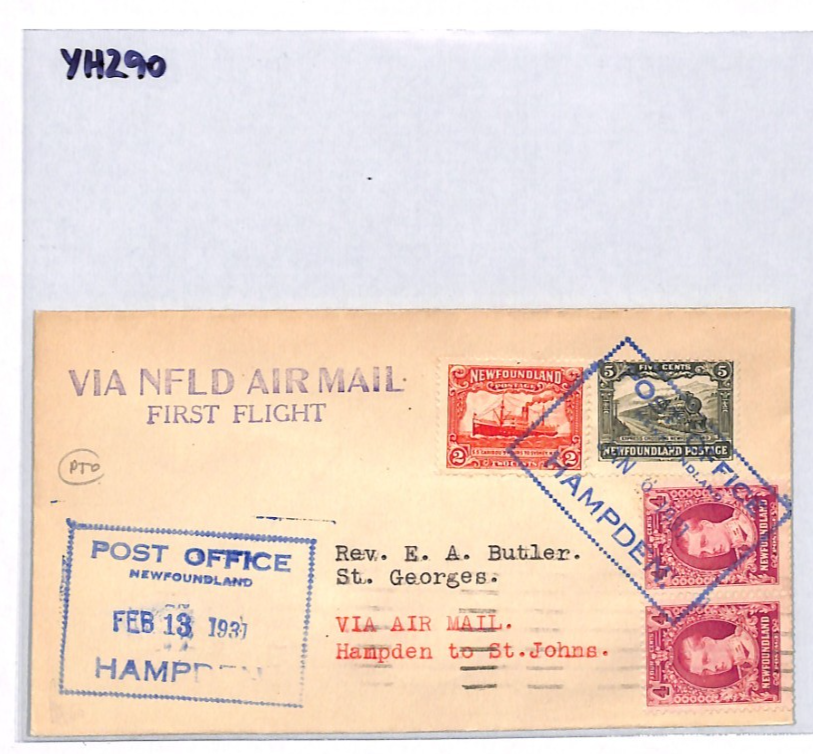 NEWFOUNDLAND Air Mail Cover FIRST FLIGHT Hampden St Johns 1931{samwells}YH290 - Image 6