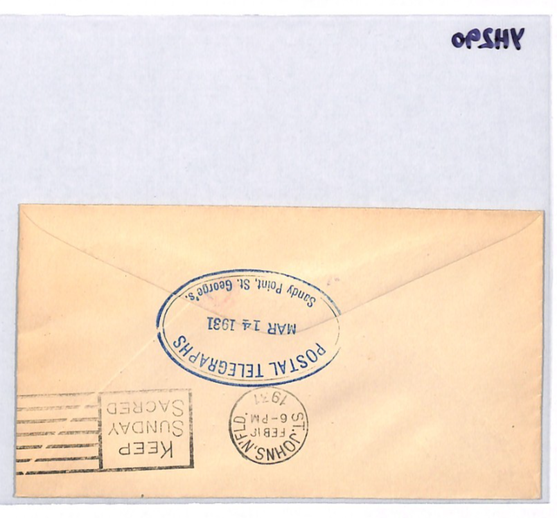 NEWFOUNDLAND Air Mail Cover FIRST FLIGHT Hampden St Johns 1931{samwells}YH290 - Image 7