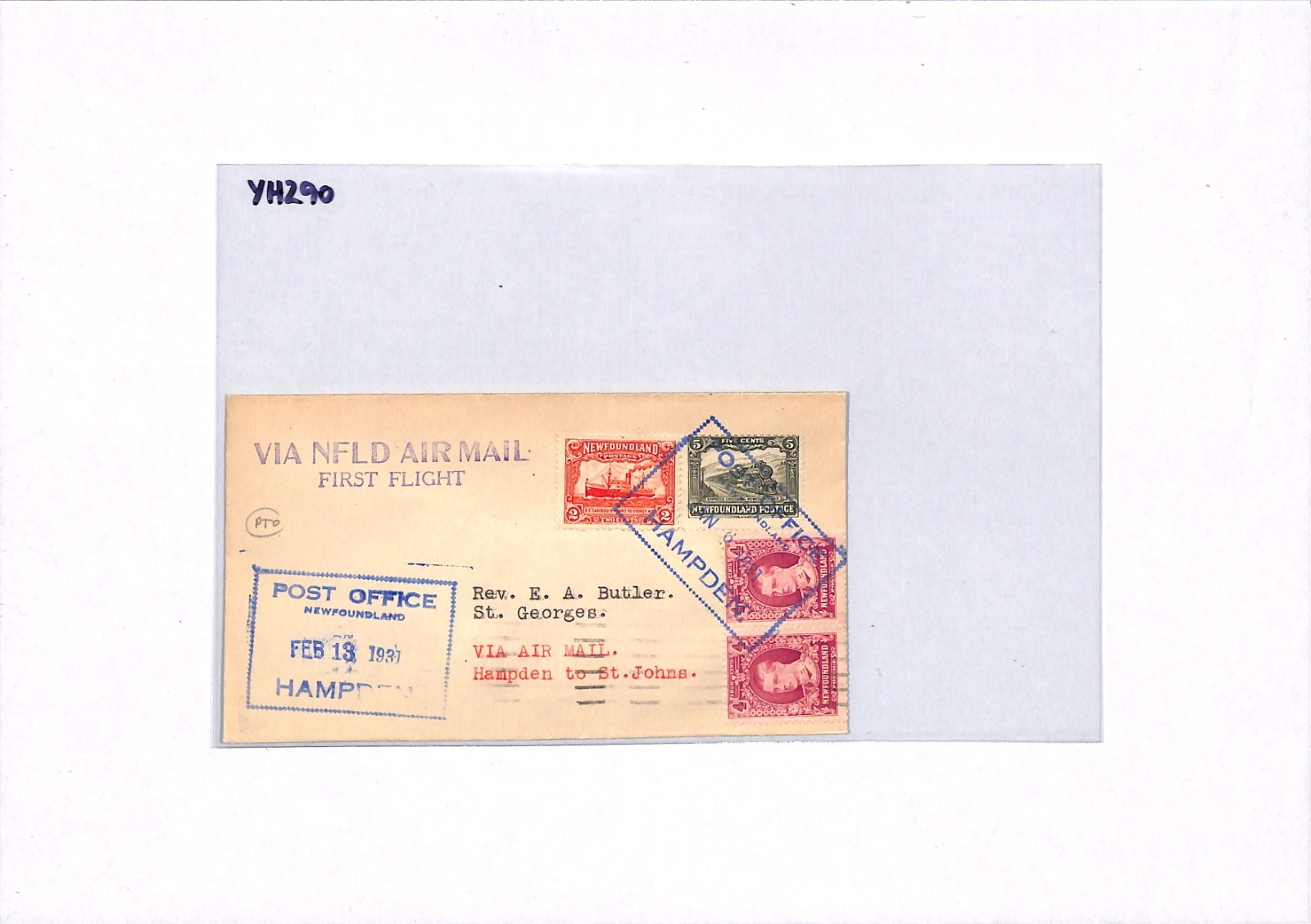 NEWFOUNDLAND Air Mail Cover FIRST FLIGHT Hampden St Johns 1931{samwells}YH290 - Image 8
