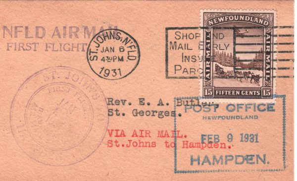 NEWFOUNDLAND Air Mail Cover FIRST FLIGHT St John's Hampden 1931 Canada XW329 - Image 14