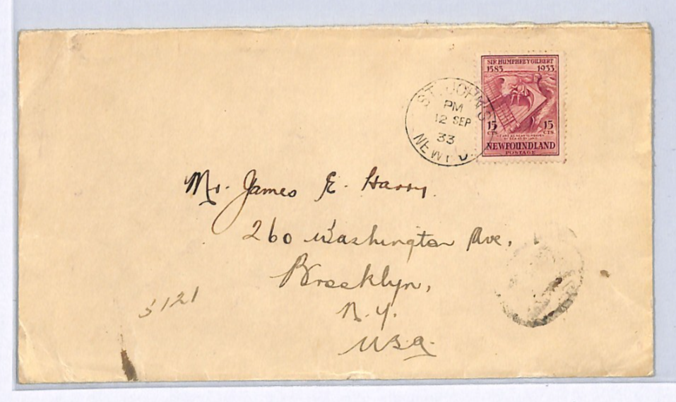 NEWFOUNDLAND Canada 1933 Cover 15c Claret *HUMPHREY GILBERT* Ship SQUIRREL XK221 - Image 3
