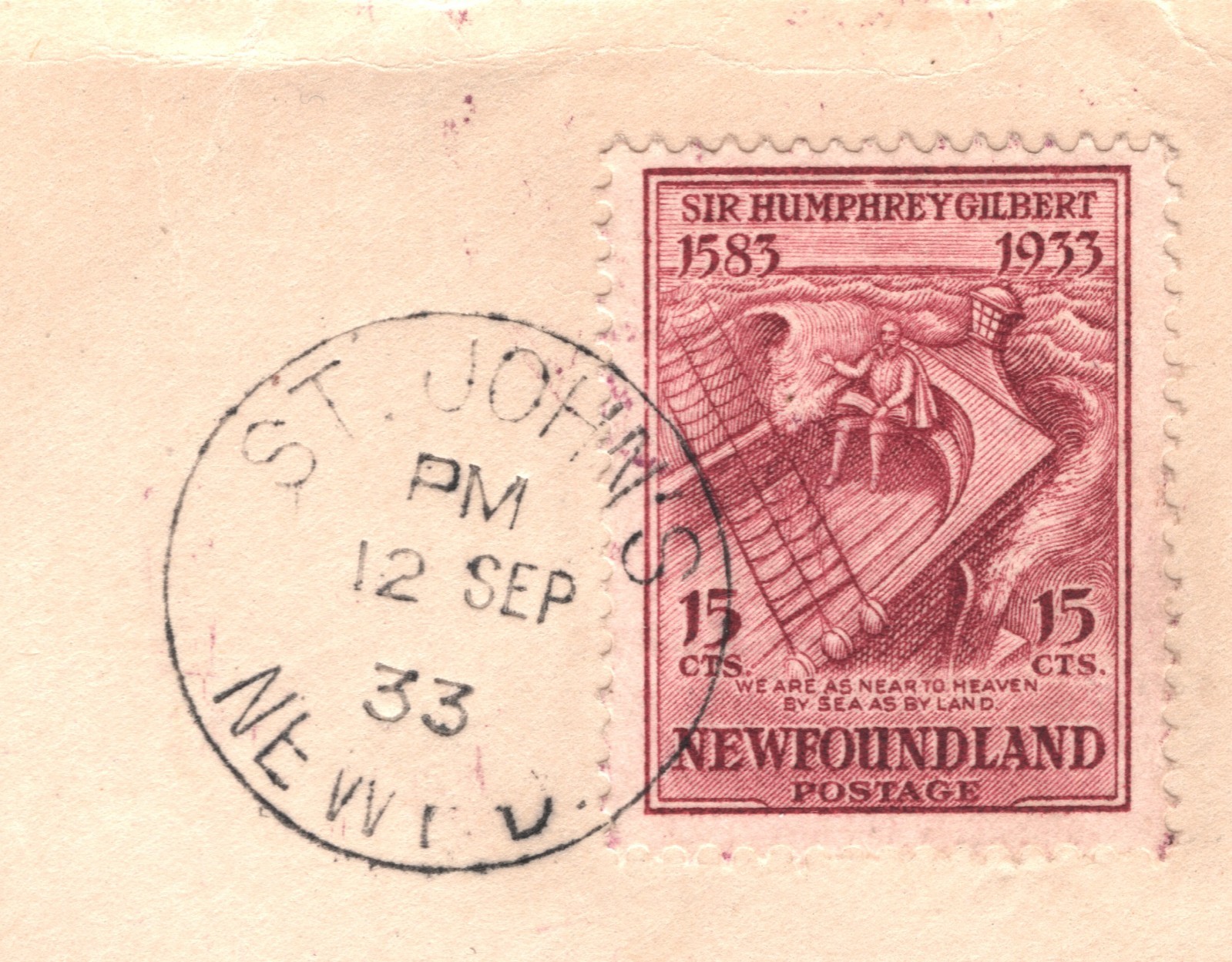 NEWFOUNDLAND Canada 1933 Cover 15c Claret *HUMPHREY GILBERT* Ship SQUIRREL XK221 - Image 6