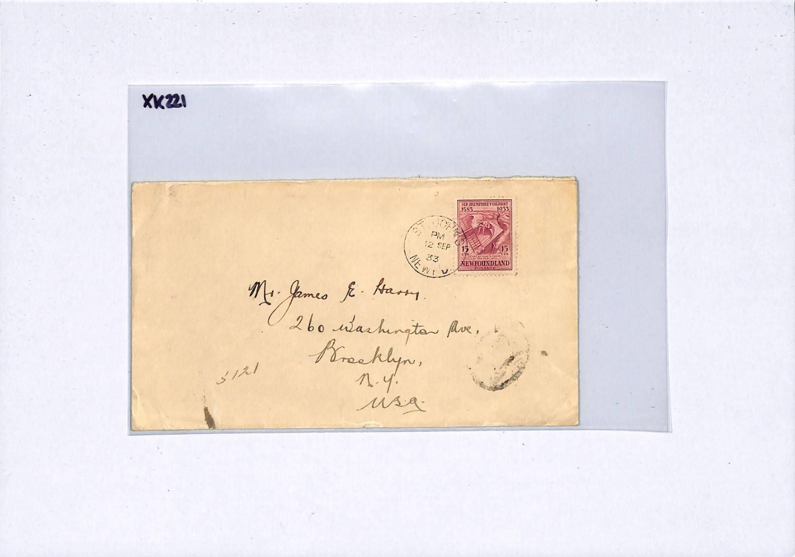 NEWFOUNDLAND Canada 1933 Cover 15c Claret *HUMPHREY GILBERT* Ship SQUIRREL XK221 - Image 10