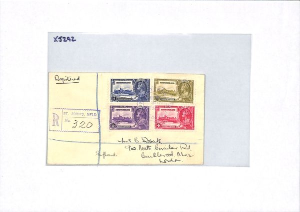 NEWFOUNDLAND KGV Cover 1935 *SILVER JUBILEE* Set St Johns Regd ROYALTY XJ292 - Image 8