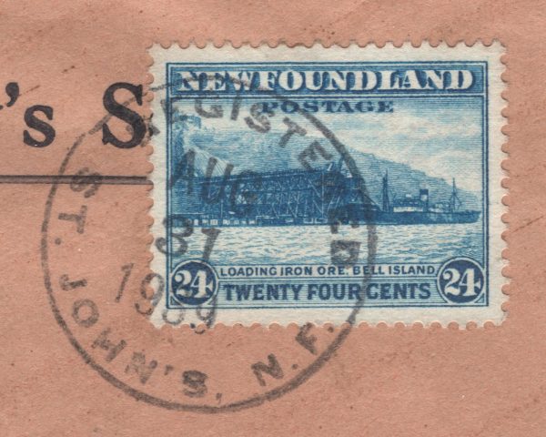NEWFOUNDLAND Official Cover OHMS St John's USA CA Hollywood 1939{samwells}XW333
