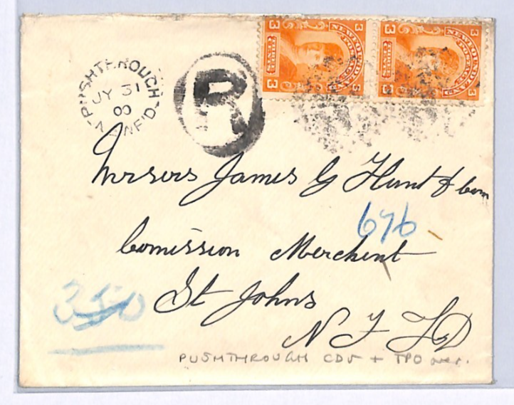 NEWFOUNDLAND RAILWAY Cover *PUSHTHROUGH* 1900 CDS Coastal TPO West FISHING XK233 - Image 3