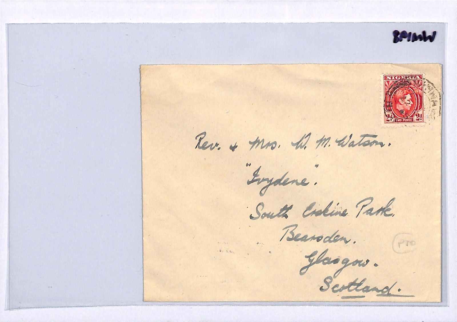 NIGERIA Cover Minna *SUDAN INTERIOR MISSION* Cachet 1945 Glasgow {samwells}WM198 - Image 6