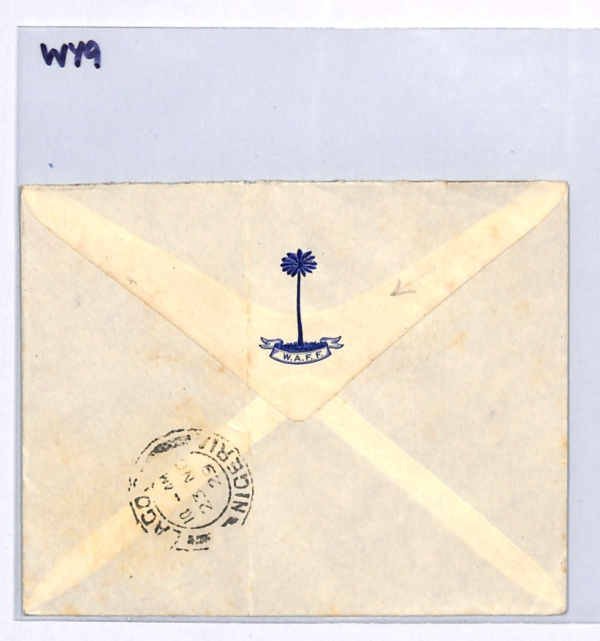 NIGERIA MILITARY Cover *WEST AFRICA FIELD FORCE* Zaria 1929 PALM TREE Crest WY9 - Image 8
