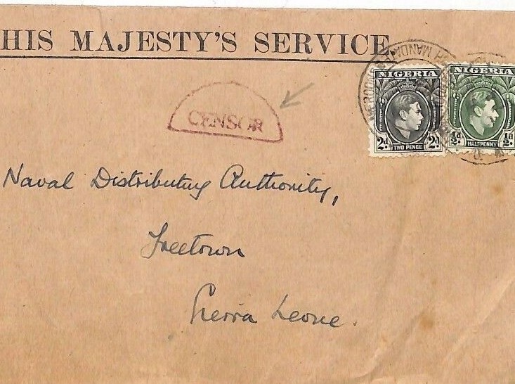 NIGERIA USED CAMEROON WW2 Official Cover SIERRA LEONE Superb Censor 1944 BA155 - Image 4