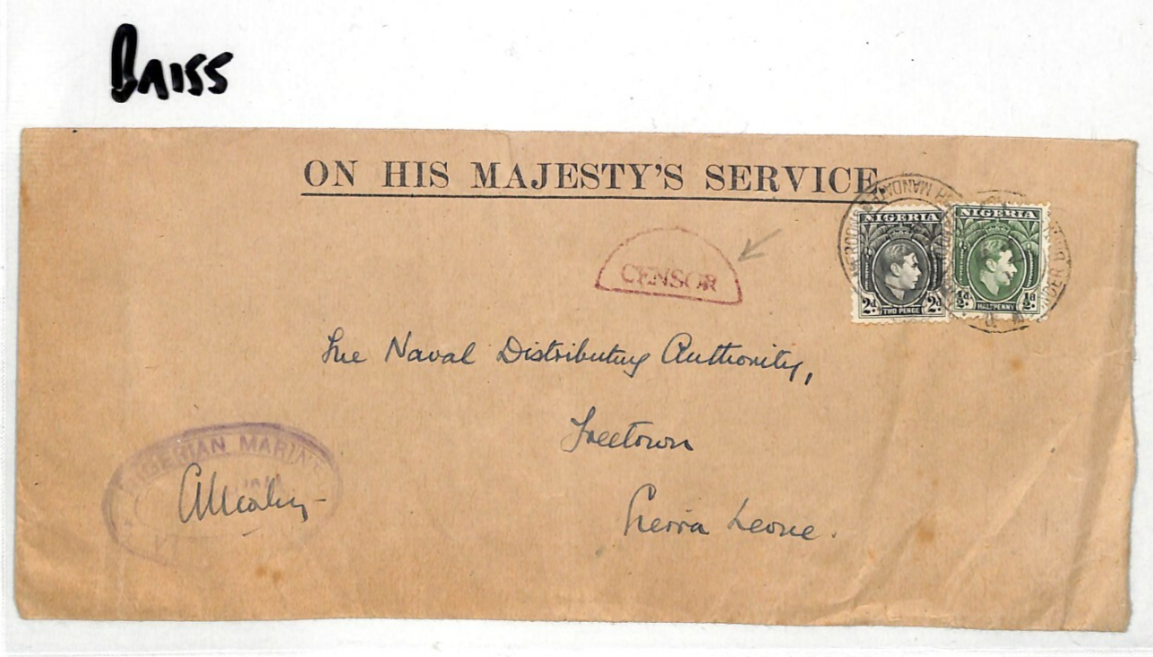 NIGERIA USED CAMEROON WW2 Official Cover SIERRA LEONE Superb Censor 1944 BA155 - Image 5