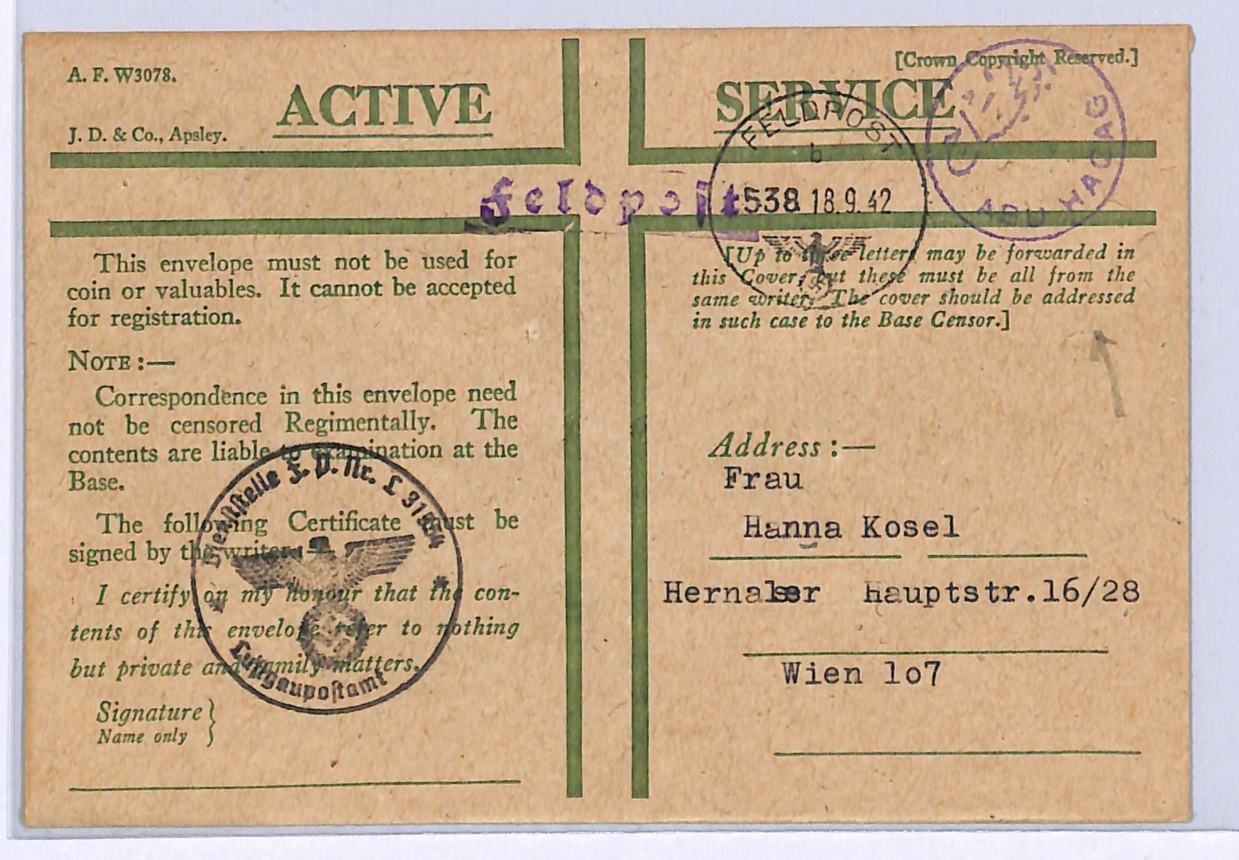 NORTH AFRICA WW2 Germany Occ 1942 Cover *ABU HAGAG* CAPTURED GB HONOUR Env WA39 - Image 3
