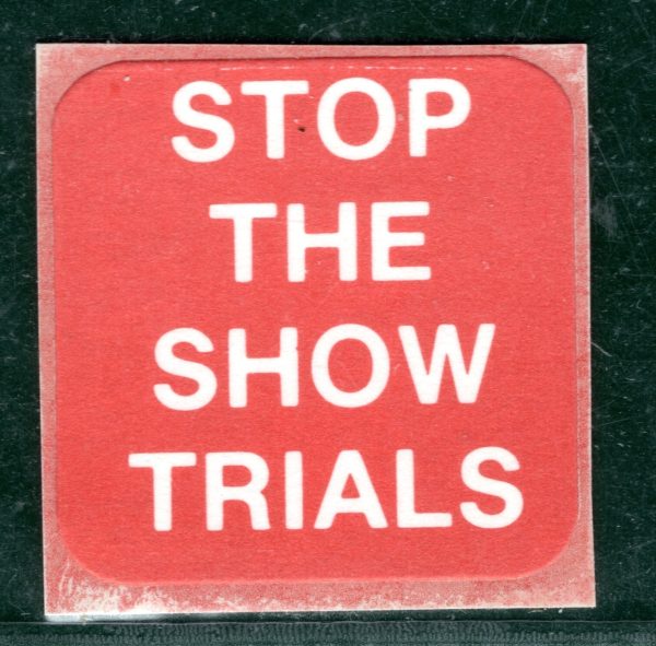 NORTHERN IRELAND Political Label/Stamp *STOP THE SHOW TRIALS* Mint S-A G2WHITE60 - Image 5