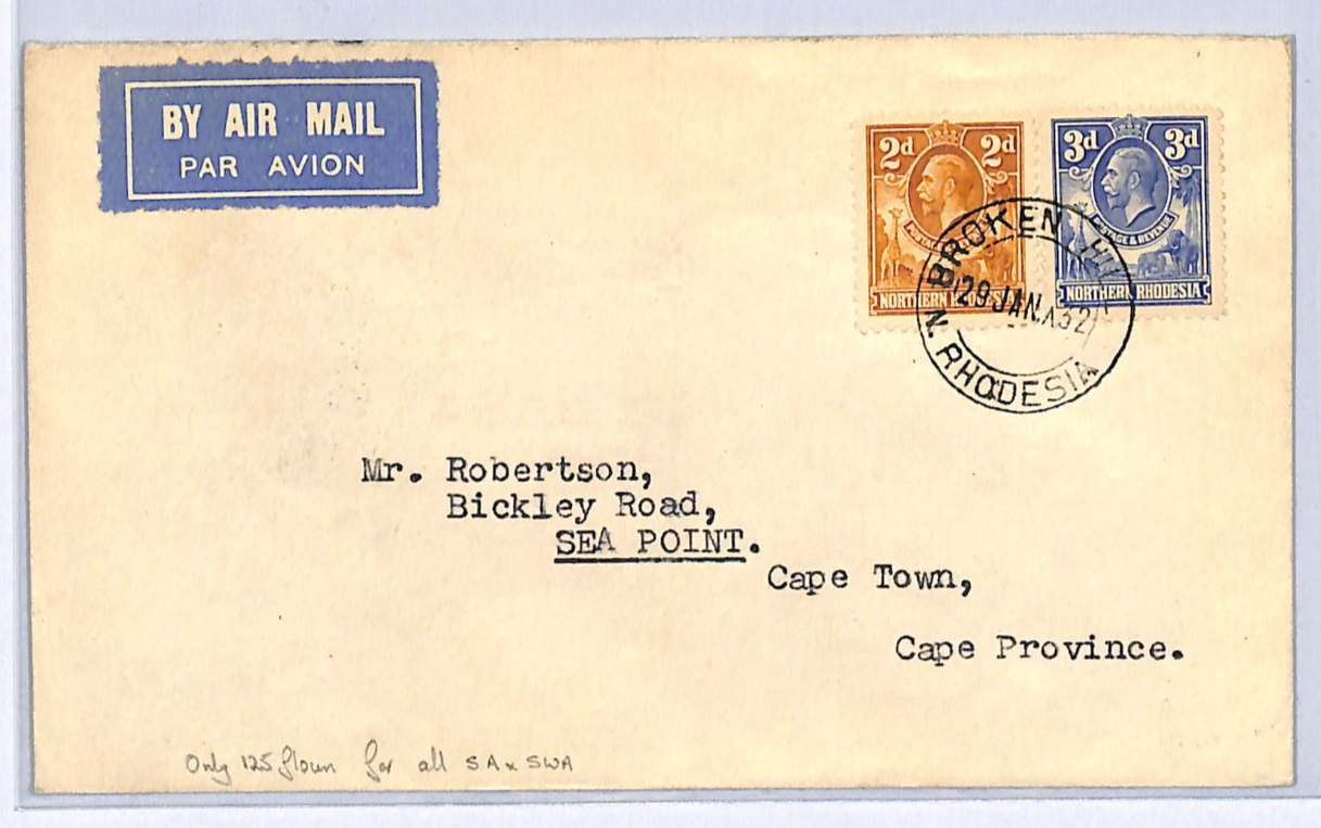 NORTHERN RHODESIA Air 1932 IMPERIAL FIRST FLIGHT *125 FLOWN* Cape Town WH223 - Image 13