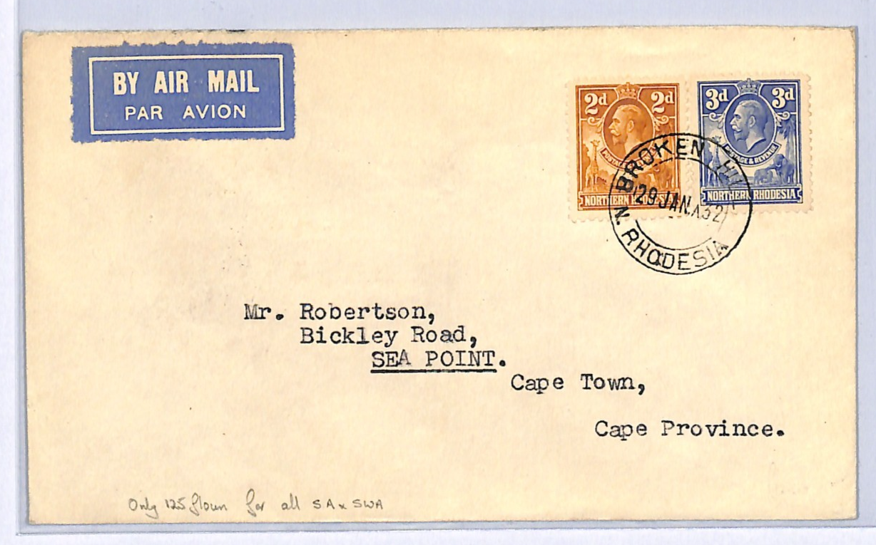 NORTHERN RHODESIA Air 1932 IMPERIAL FIRST FLIGHT *125 FLOWN* Cape Town WH223 - Image 4
