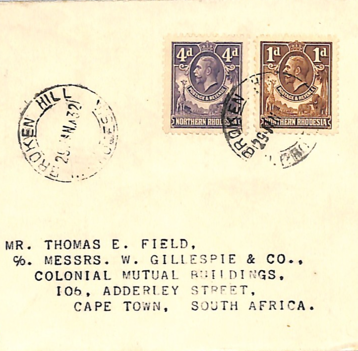 NORTHERN RHODESIA Air Cover IMPERIAL FIRST FLIGHT Cape 1932 Broken Hill WH220 - Image 7