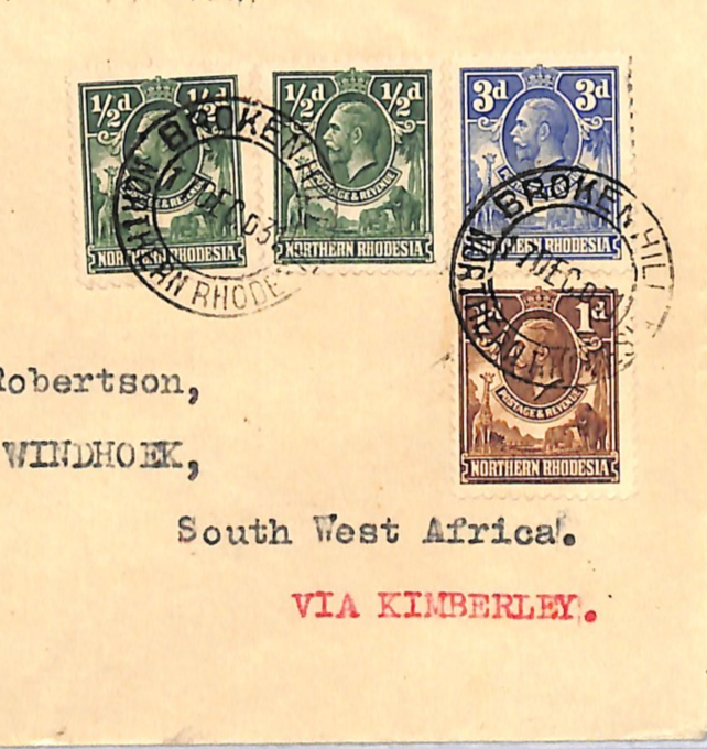 NORTHERN RHODESIA Air Mail Cover FIRST FLIGHT Broken Hill 1931 Windhoek WN119 - Image 4
