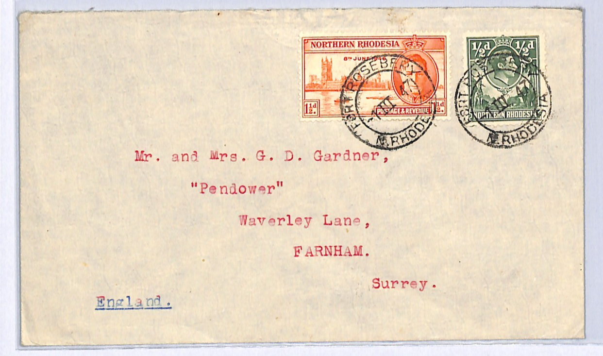 NORTHERN RHODESIA Cover KGVI VICTORY Fort Rosebery *SAMFYA MISSION* 1947 WH211 - Image 3