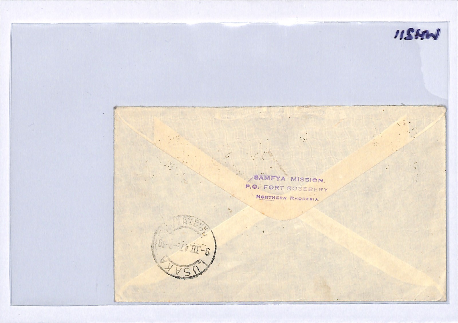 NORTHERN RHODESIA Cover KGVI VICTORY Fort Rosebery *SAMFYA MISSION* 1947 WH211 - Image 6