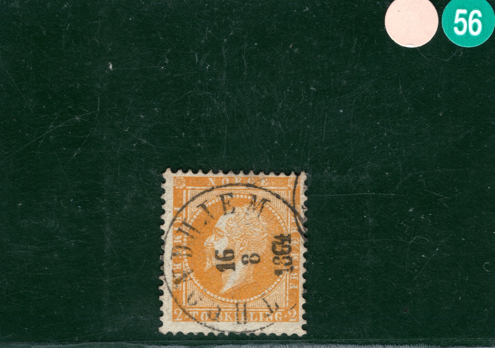NORWAY Classic Stamp 2s Yellow KING OSCAR Trondheim 1864 CDS Used c$150 OGREEN56 - Image 4