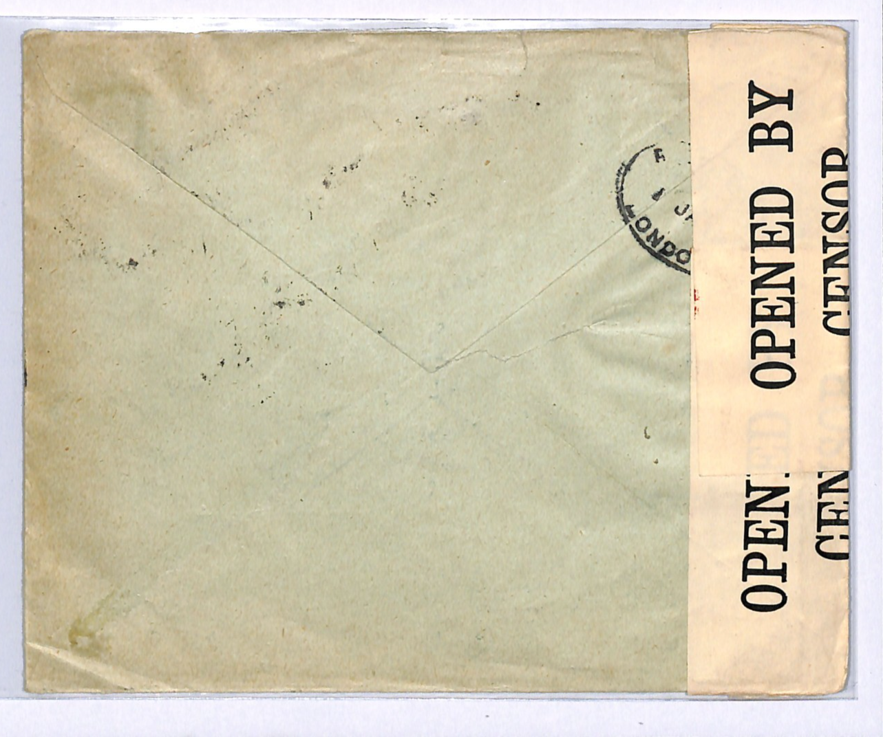 NORWAY Cover Oslo Reg *3-COLOUR* POSTHORN Block Franking 1918 CENSOR Leeds XS134 - Image 3