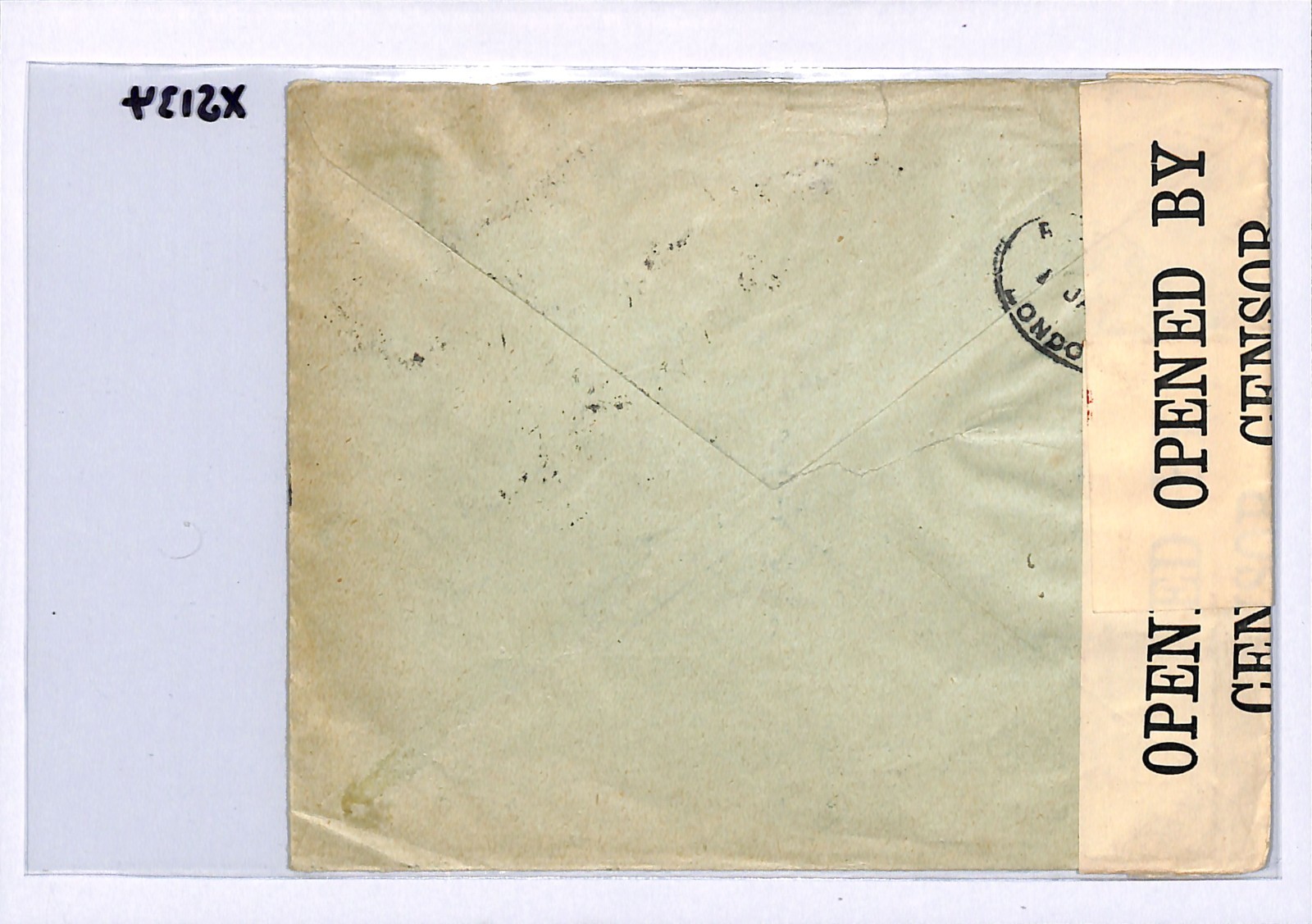 NORWAY Cover Oslo Reg *3-COLOUR* POSTHORN Block Franking 1918 CENSOR Leeds XS134 - Image 6