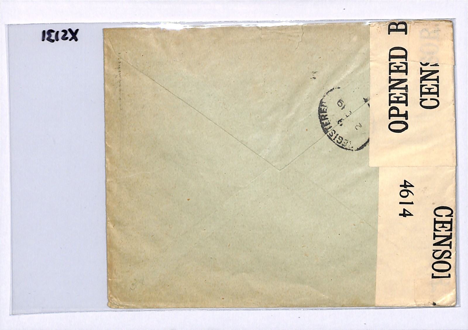 NORWAY Cover Oslo Reg *3-COLOUR* POSTHORN Block Franking 1919 CENSOR Leeds XS131 - Image 6