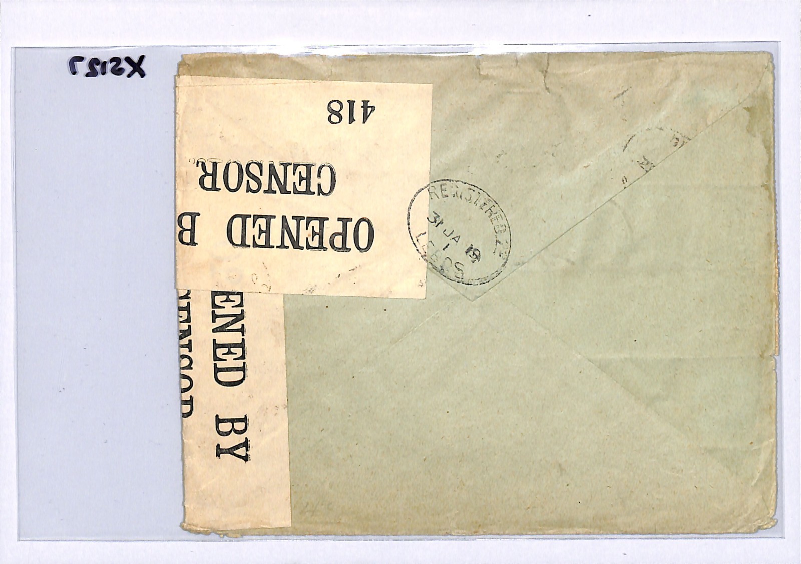NORWAY Cover Oslo Reg *4-COLOUR* POSTHORN Block Franking 1919 CENSOR Leeds XS127 - Image 6
