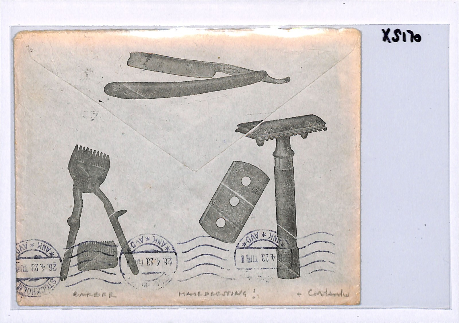 NORWAY Illustrated Advert Cover BARBER/HAIRDRESSER Kristiania Sweden 1923 XS170 - Image 5