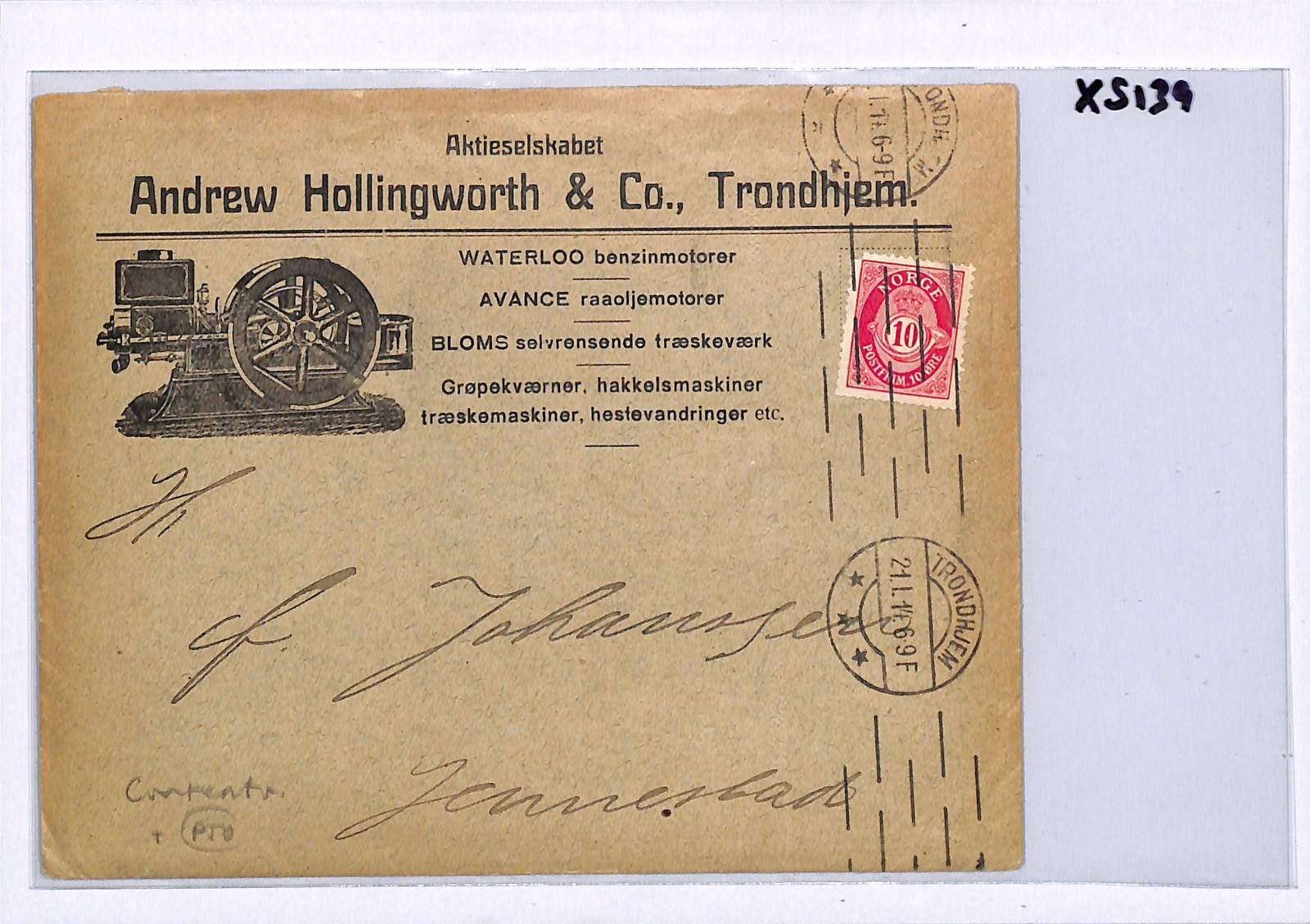 NORWAY Illustrated Advert Cover *ENGINE* Trondheim 1914 Contents {samwells}XS139 - Image 6