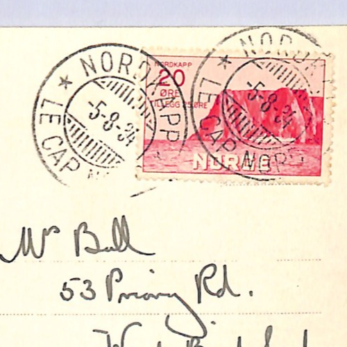 NORWAY POLAR Postcard 20+25o Carmine NORTH CAPE Surtax 1934 *NORDKAPP* CDS XS190 - Image 9