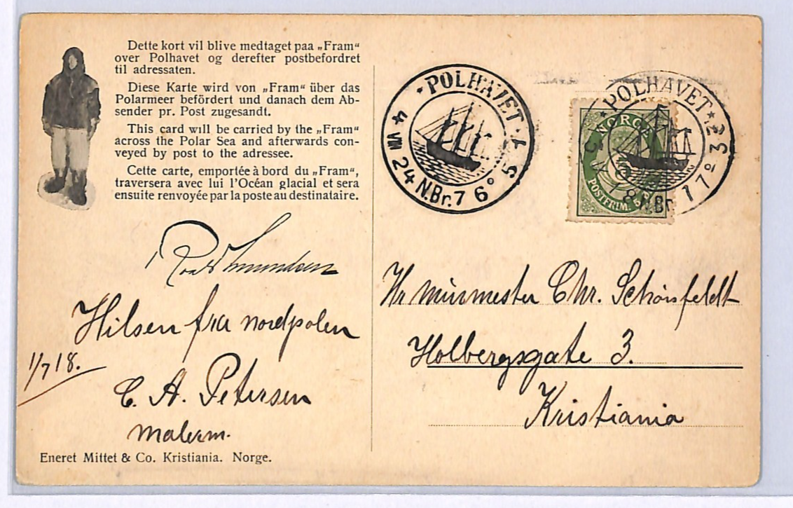 NORWAY POLAR/ARCTIC Postcard *POLHAVET* 1918 Christiania {samwells-covers}WQ181 - Image 4