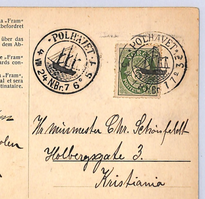 NORWAY POLAR/ARCTIC Postcard *POLHAVET* 1918 Christiania {samwells-covers}WQ181