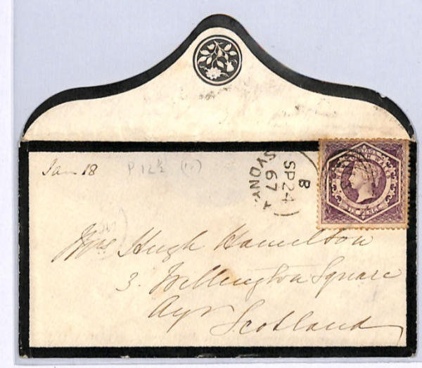 NEW SOUTH WALES NSW Australia States Cover Sydney GB Scotland Ayr 1867 XK1 - Image 4
