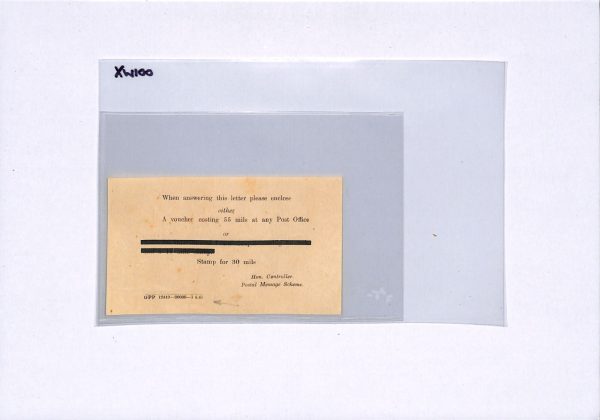 PALESTINE WW2 *POSTAL VOUCHER* Message Scheme CONTROLLER Memo {samwells}XW100 - Image 5
