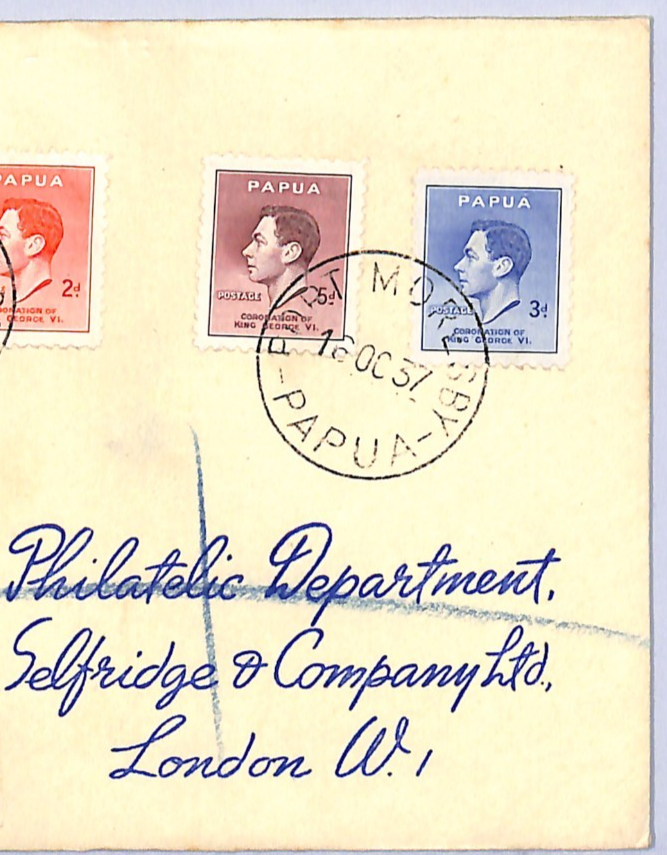 PAPUA Cover KGVI 1d Coronation *HALO* VARIETY SG.154a 1937 FDC First Day WH130 - Image 6