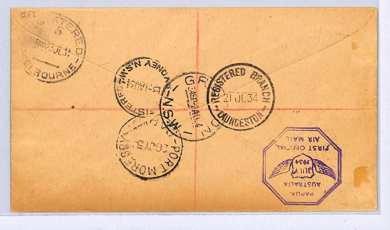 PAPUA Lakatoi AUSTRALIA Cover *MIXED FRANKING* Air Mail 1934 FIRST FLIGHT WM227 - Image 4